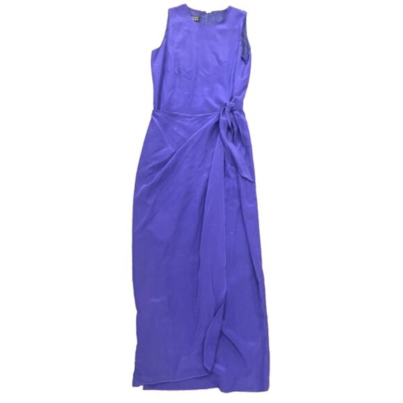 Spenser Jeremy Dresses & Skirts - Spenser Jeremy Vintage Purple Pure Silk Classic Sleeveless Wrap Maxi Dress 4